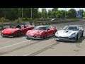 Forza Horizon 4 Drag race: Corvette C7 Zr1 vs Aventador J vs Italdesign Zerouno