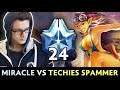 Miracle met pro TECHIES SPAMMER — hard game vs BIGGEST DOTA CANCER