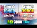 Core i5 10400 vs Ryzen 9 3900X | RTX 3080 10GB | PC Gameplay Benchmark Test