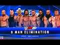 WWE 2K20 8 Man Elimination Match Gameplay
