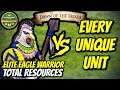 Elite Eagle Warrior (Aztecs) vs EVERY UNIQUE UNIT (Total Resources) | AoE II: Definitive Edition