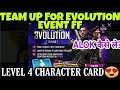 TEAM UP FOR 3VOLUTION EVENT FREE FIRE || GET LEVEL 4 CHARACTER CARD ,ALOK || TEAM UP EVENT FREE FIRE