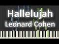 Hallelujah - Leonard Cohen (Easy Piano Tutorial) [Synthesia]