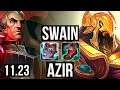 SWAIN vs AZIR (MID) | 9/2/16, 300+ games | NA Master | 11.23