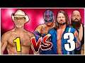 WWE Shawn Michaels vs. AJ Styles & Big Show & Rey Mysterio - WWE 1 vs 3 Handicap Match