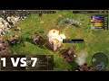 1 vs 7 in AOE3 World Map Best action in Age of empire 3