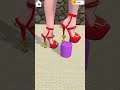 Satisfying ASMR red high heels 👠 destroying plastic toy