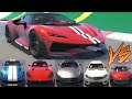 GTA 5 - Top Speed Drag Race (Grotti Itali RSX vs Top 5 Sports Cars)