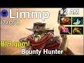 819 gpm! Limmp [coL] plays Bounty Hunter!!! Dota 2 7.22