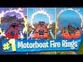 Jump a Motorboat through different Flaming Rings