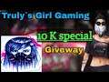Free fire girl || Free fire live || giveaway|| new character or diamond  || Truly's girl gaming