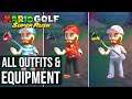 All Outfits and Equipment Showcase (Attire, Shoes, Drivers, Irons and More) - Mario Golf Super Rush