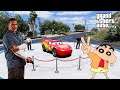 Franklin And Shinchan Stealing LIGHTNING MCQUEEN CAR in GTA 5 || THUGBOI MAX
