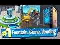 Spray a Fountain, a Junkyard Crane and a Vending Machine Locations - Fortnite (Spray & Pray)