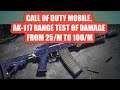 Ak117 Gun Range Test In Battle royale | from range 25/m to 100/m | call of Duty Mobile