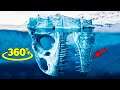 360° VR Dinosaur in ice. 8K video