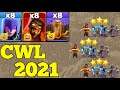 CWL 2021 Th13 Super Wizard Attack Strategy !! 8 Witch + 8 Super Wizard + 8 Earthquake Spell