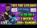 LIVE ! FREE FIRE GIVEAWAY FESTIVAL | SPONSERED BY ROOTER APP| DOWNLOAD ROOTER USING MY LINK & JOIN