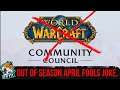WoW Community Council - An Out of Season April Fools Joke.