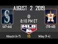 MLB | Mariners vs Astros | 8/2/19 Gamplay
