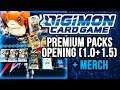 Premium Packs Öffnen (1.0+1.5 (12 Booster)) + Merch | Digimon Card Game Openings #1