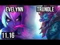 EVELYNN vs TRUNDLE (JUNGLE) | Rank 4 Eve, 13/1/4, Legendary, Rank 26 | JP Challenger | v11.16