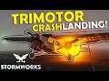 TRIMOTOR PLANE FOGGY Crash Landing! - Stormworks Gameplay