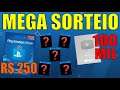MEGA SORTEIO 100 MIL INSCRITOS !!! GIFT CARD 250 E 5 JOGOS GRÁTIS PS4/PS5 !!!