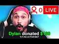 Donating to Fortnite Streamers and asking them to 1v1...