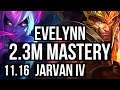 EVELYNN vs JARVAN IV (JUNGLE) | 12/0/4, 2.3M mastery, Legendary, 1000+ games | NA Diamond | v11.16