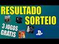 SORTEIO 3 JOGO DE PS4 GRÁTIS - RESULTADO !!!