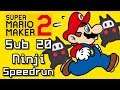 Super Mario Maker 2 NINJI SPEEDRUN Sub 20 - Rolling Snowballs (Switch)