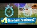 Complete a time trial East of Pleasant Park or South West of Salty Springs (Location) - Fortnite