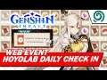 Web Event - Daily Checkin To HOYOLAB | Genshin Impact