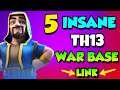 New Th13 Top 5 War Base With Links || Best Th13 Anti 2 Star War Base || Tribe gaming base || Intz