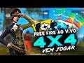 4X4 COM INSCRITOS  🔴 FREE FIRE  AO VIVO 🔴