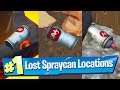 Find Lost Spraycans ALL 5 Locations - Fortnite (Spray & Pray) Challenge