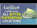All Bitter Pufferfish Fish Locations - Genshin Impact