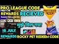 Pro League Grand Final Redeem Code | Free Fire Pro League Redeem Code | Rocky Pet Redeem code FF