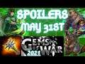 SPOILERS MAY 31st 2021 | Gems of War Preview | Events New MYTHIC Troops Weapons ALL platforms