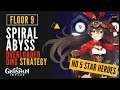 Genshin Impact - Spiral Abyss - Floor 9 - Overloaded Strategy【F2P With No 5 Star Heroes Guide】