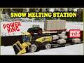 Farming Simulator 19 - Making Snow Bales with Power King Baler! Snow Melting Station Mod!