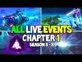 ALL Fortnite LIVE EVENTS from Chapter 1 (Season 3 - Season X) - Storyline Events