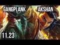 GANGPLANK vs AKSHAN (TOP) | 2.3M mastery, 4/2/7 | EUW Master | 11.23