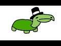 my brother wanted to voice this turtle (with a little hat) real bad.