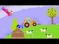 Dinosaur Farm - Tractor simulator games for kids Episode 2 / Baby dinosaur riding a tractor
