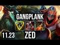 GANGPLANK vs ZED (TOP) | 10/1/5, 1.1M mastery, Dominating | BR Master | 11.23