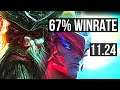 GANGPLANK vs YONE (TOP) | 4/0/4, 67% winrate | BR Master | 11.24