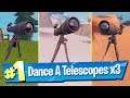 Dance At Different Telescopes Locations - Fortnite (Storm Racer Challenge)