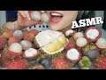 ASMR TROPICAL FRUITS ผลไม้ไทย *Durian + Mangosteen +Rambutan + Lychee  (EATING SOUNDS) | SAS-ASMR